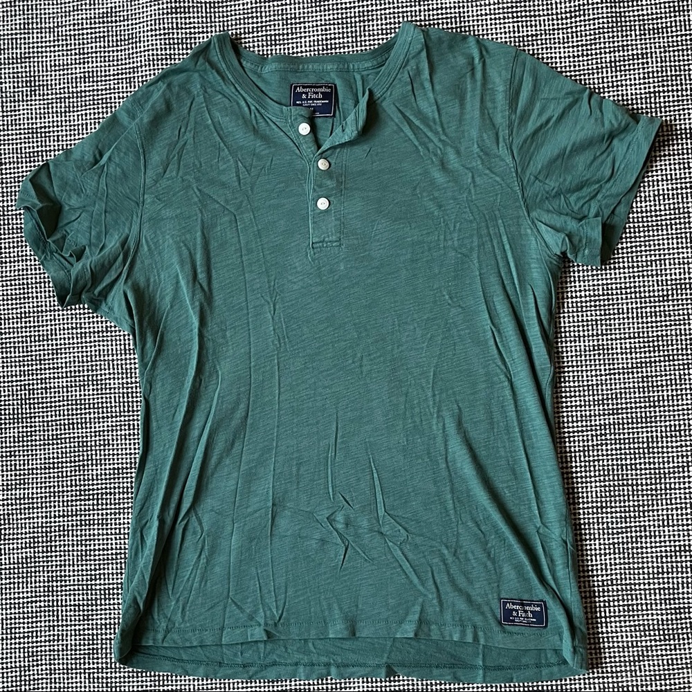 Mens Abercrombie Green Henley top